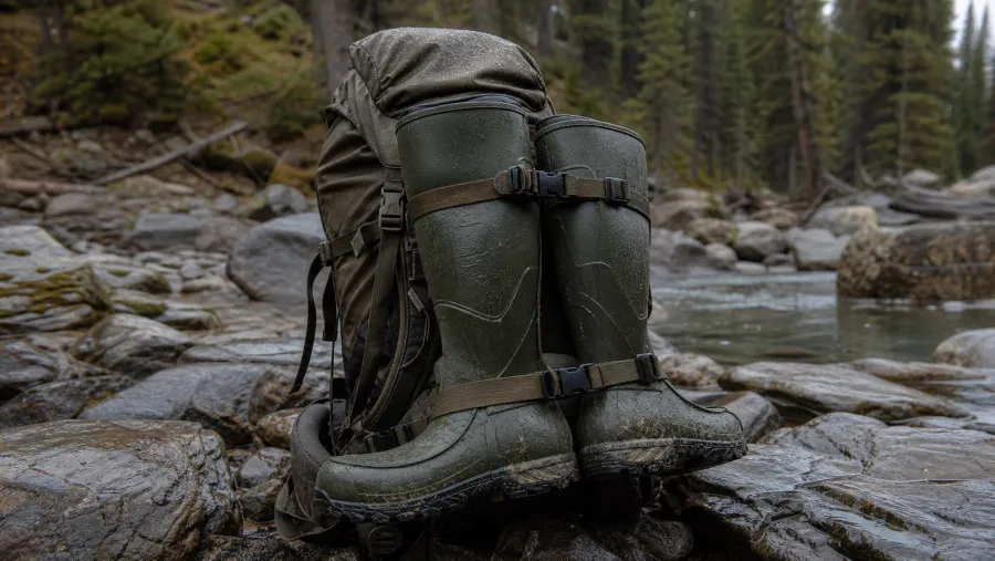 Muck boots take space OTTR outdoor product scene